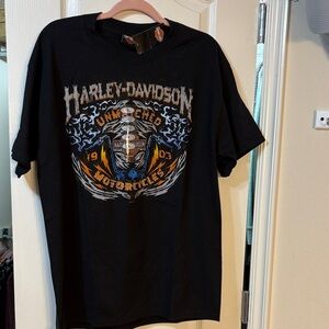 Harley-Davidson Black and Orange Short Sleeve Tee